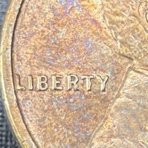 1927 Lincoln Wheat Cent 1C BU WOODY Wood Grain Toned Improper Alloy Mix