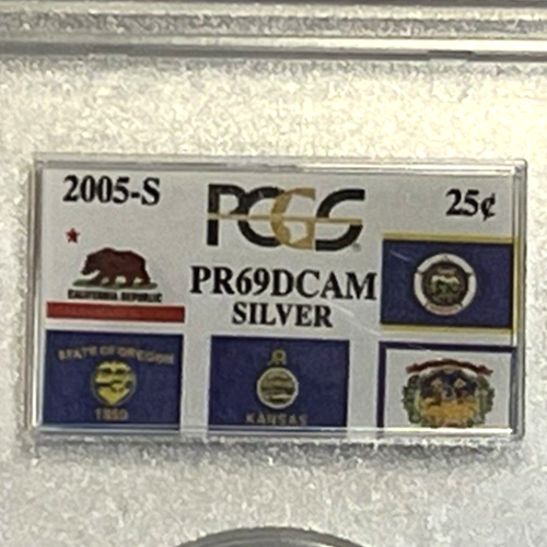 2005-S 5 Piece Silver Quarter Proof Set PCGS PR69DCAM 90% SILVER Special Label
