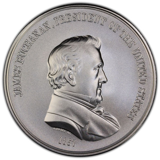 β
2023 PCGS MS70 James Buchanan "1857" Presidential Silver Medal Gold Shield