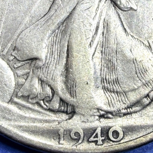 1940 Walking Liberty Half Dollar 50C XF Extremely Fine 90% Silver Philadelphia