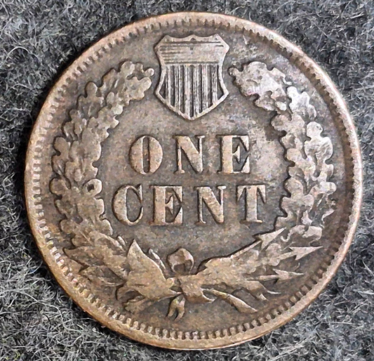 1874 Indian Head Cent Penny, F+/VF Features, LIBERTY, Receive Coin Pictured 1C