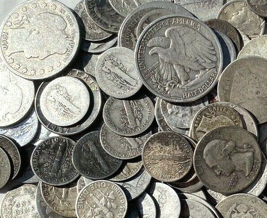 $2 Face 90% Pure Silver USA Coins Pre-1965 Half Dollar Quarter Dime WSHTF Stack