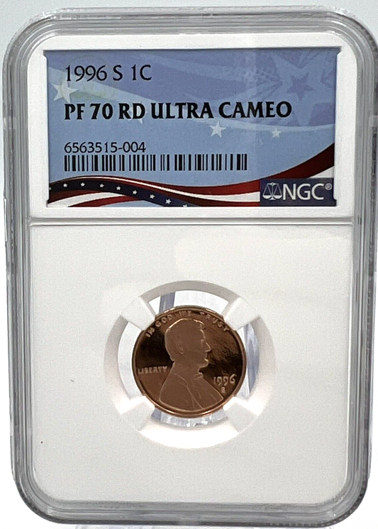 1996 S Lincoln Memorial Cent NGC PF 70 RD ULTRA CAMEO BLUE FLAG Label ✅ 🔥