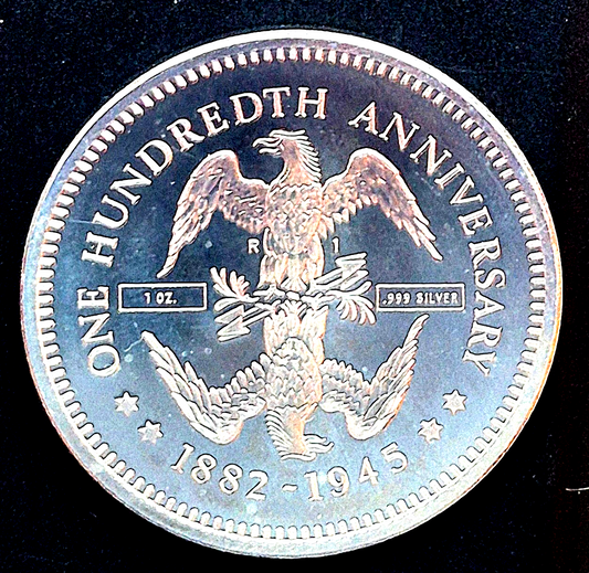 1982 FDR 100th Anniv. 1 oz .999 Fine Silver Round Plus First Day Stamp OGP Toner