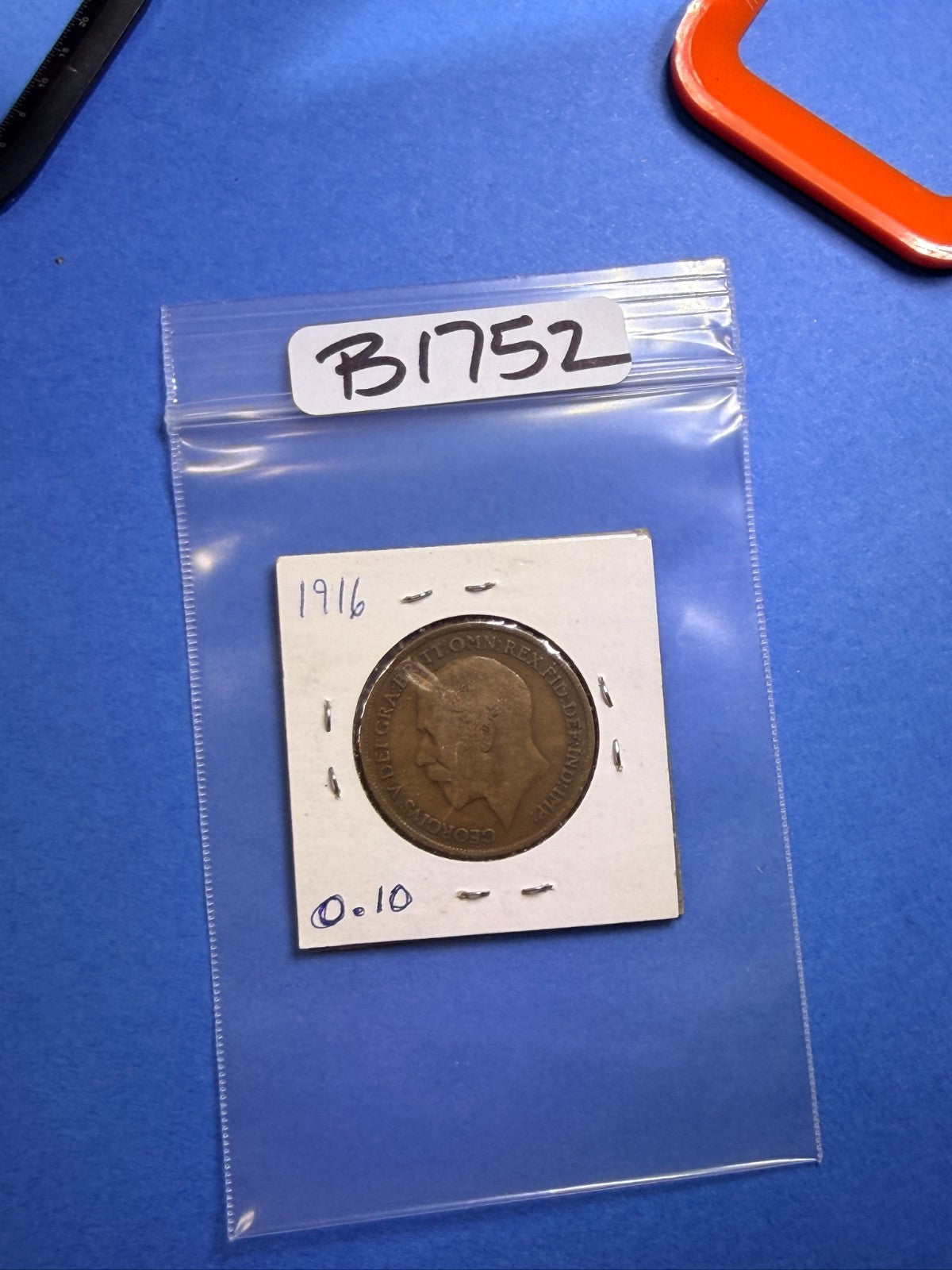 1916 Great Britain One Penny George V VF Very Fine Bronze UK Coin