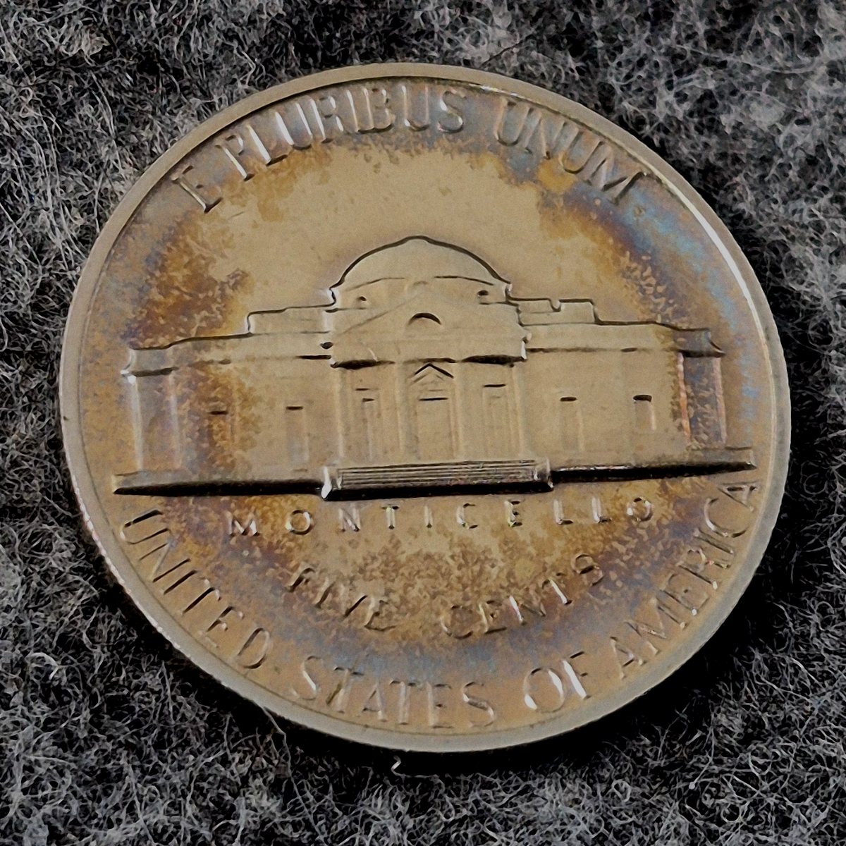 1970-S Jefferson Nickel 5C Choice Proof Rainbow Toned Toning San Francisco Coin