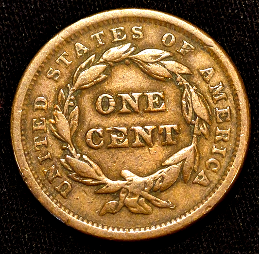 1841 Braided Hair Large Cent N6 R1 GSID 1078 Strong VF Features 1C