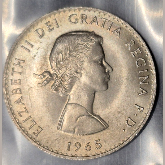1965 Great Britain Churchill Crown Commemorative Queen Elizabeth II KM910 Unc