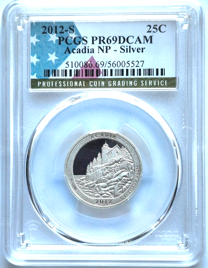 2012 S National Parks 5 Coin Silver Quarter Set PCGS PR69DCAM Special Flag Label