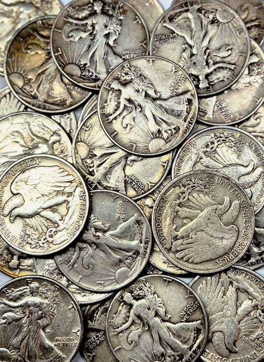 90% Silver Walking Liberty Half Dollar Choose How Many Coins 50c Walkers VG-VF+
