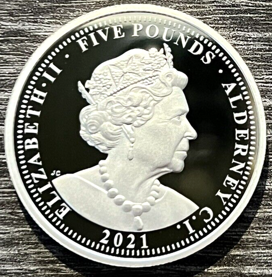 π° 2021 Alderney Una & The Lion 2 Oz 0.999 Silver PROOF Coin QE II 2,000 Minted