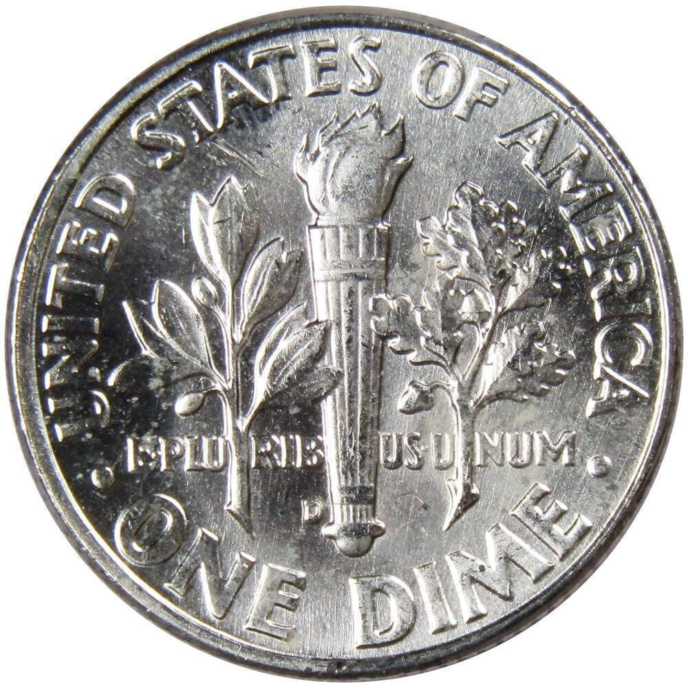 1963 D Roosevelt Dime 90% Silver Choice GEM BU Uncirculated BLAST WHITE 10c Coin