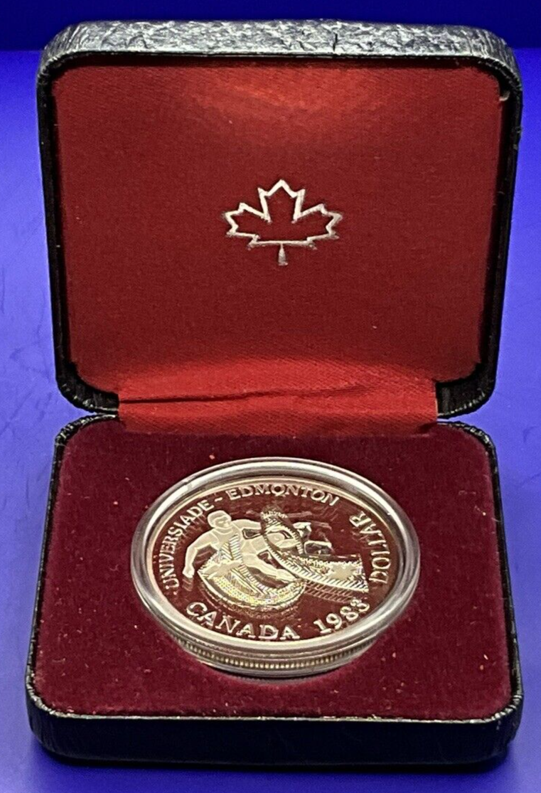 1983 Canada Proof Silver $1 Dollar Edmonton University Games w/ OGP & Capsule