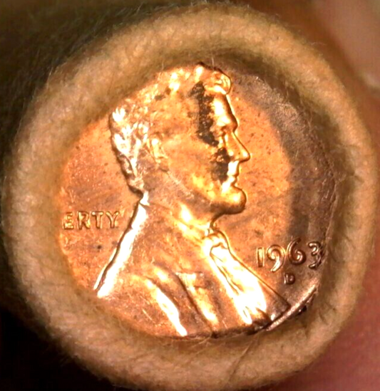β
1963 D BU Lincoln Memorial UNCIRCULATED Shiny Red From OBW Mint Roll Coins NOS