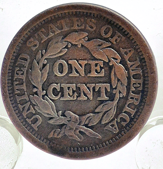 1849 Coronet Large Cent Braided Hair Very Fine Features N27 R4 1C