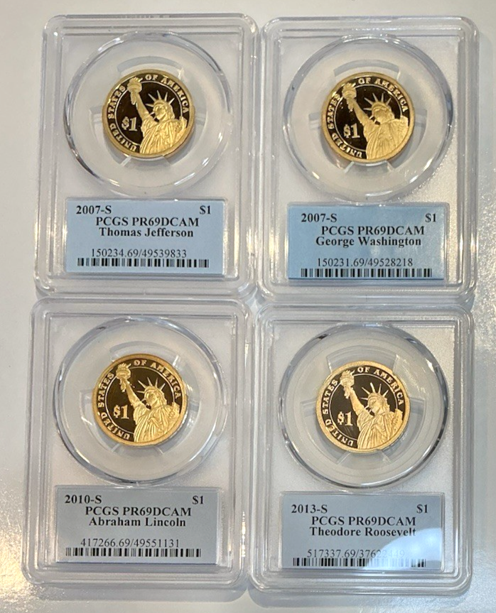 Presidential SET $1 PCGS Mt.Rushmore Washington Jefferson Lincoln Roosevelt