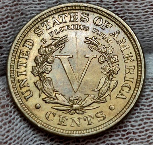 1912 LIBERTY "V" NICKEL Strong MS+ Features , With Coppery/Bronze/Rose Toning