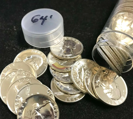 ✅ PROOF 1964 P Washington 90% SILVER Quarter GEM PERFECT Double Struck Coin ✅