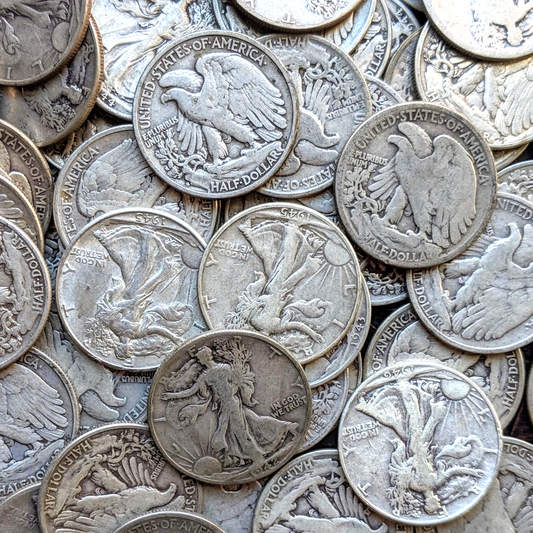 💰TYPE SET of {4} 90% SILVER Halves Walking Lib, Barber, JFK & Franklin $2 Face