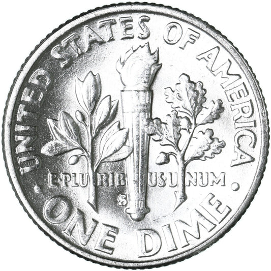 β
1954 S Roosevelt Dime 90% Silver BU Uncirculated 10c US Coin