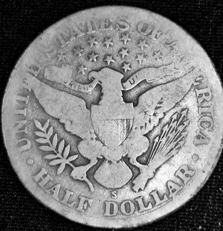 1912 S Barber Half Dollar 90% Silver 50C Circulated Condition