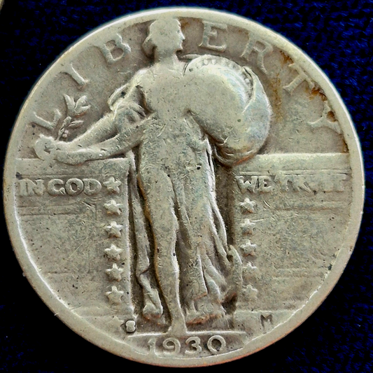 1930 P & 1930-S Standing Liberty Silver Quarters Matching VG+ Features Last Year