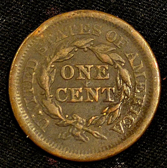 1853 Coronet Large Cent Braided Hair Crisp VF-XF Features Hard To Find N21 R4