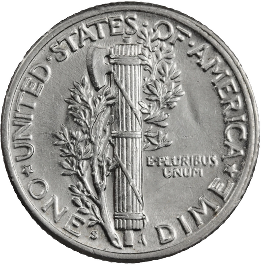 1941 S Mercury Dime BU Brilliant Uncirculated 90% Silver 10c Full Bands Coin