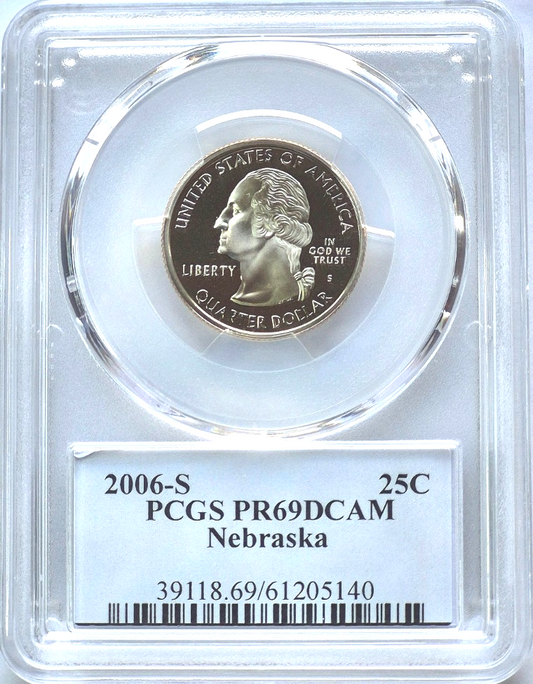2006-S State Quarter Nebraska PCGS Highly Graded PR69DCAM 25C
