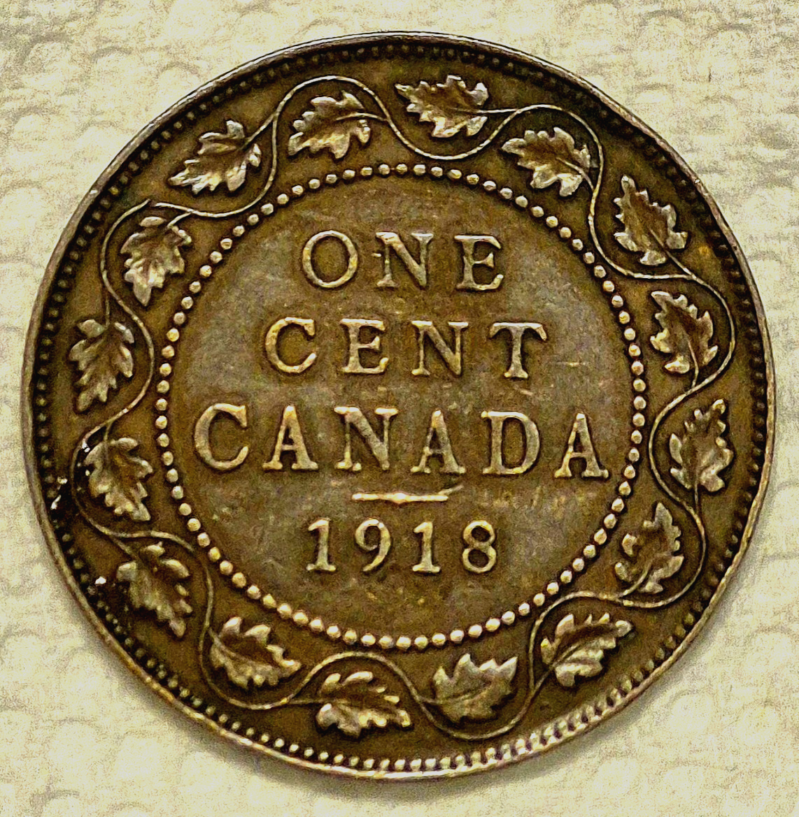 1918 Canada George V 1 Cent BU Features WWI Era Coin 1C