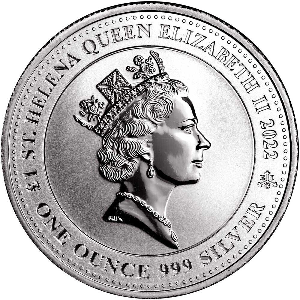 💥 2022 £1 St.Helena "Jennie Norris" Silver Pegasus BU 1 oz .999 Silver QEII