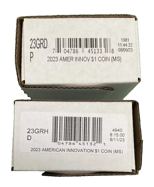 Set of 2 ~ 2023 P&D MISSISSIPPI INNOVATION DOLLAR ROLLS Sealed Boxes