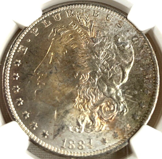 β
1884-O MS64 NGC Morgan Silver Dollar Golden Toned Titan $1 Coin GEM