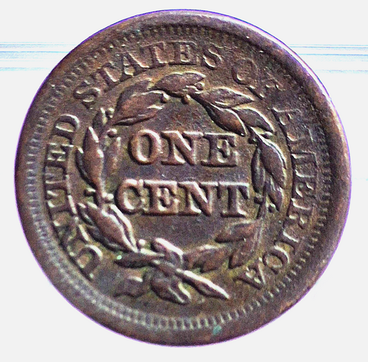 1851 Coronet Large Cent Braided Hair Very Fine Features Variant N5 R3 Strong 1C