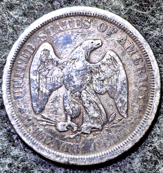 1875-S Twenty Cent Piece Seated Liberty 90% Silver F+ Features, S/S? U Judge 20C