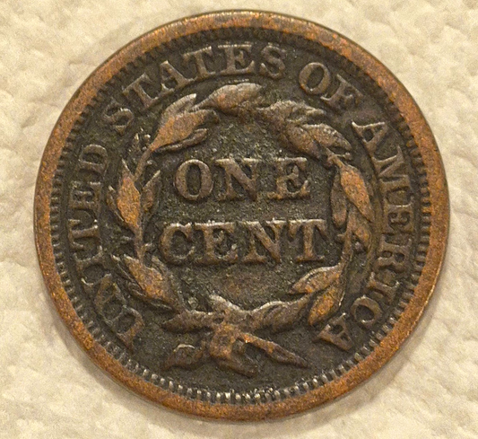 1847 N-24 R-1 Braided Hair Large Cent Coin Fine Features 1C