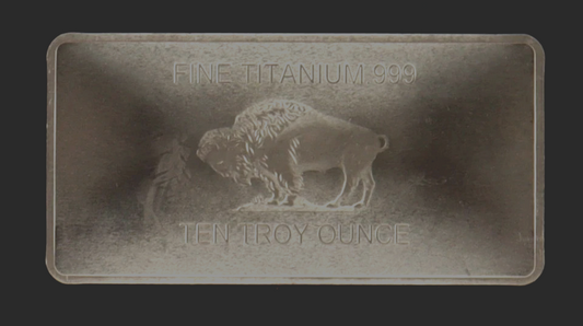 (1) 10 Ounce Titanium Buffalo Bar .999 Fine Ti Element One Ten Troy Oz Bar