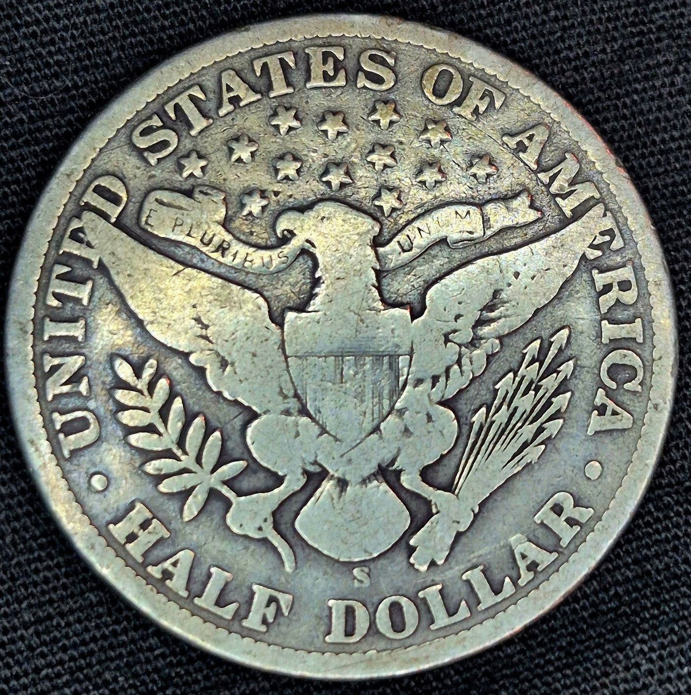 1909 S Barber Half Dollar 90% Silver 50C Circulated Condition Full Motto