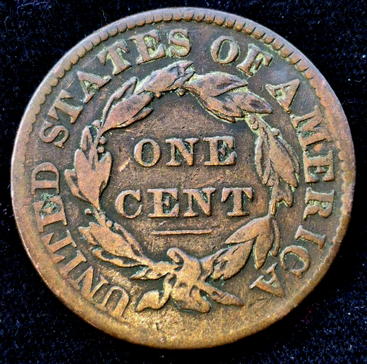1830 Coronet Head Cent Matron Lg Letters Full Liberty N4 R2 F-VF Features 1C
