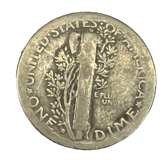 TONED 1916 Mercury Dime 90% Silver Coin G-VG Circulated Condition 1st YEAR