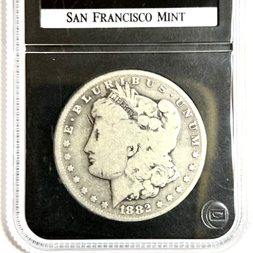 1882-S Morgan 90% Silver Dollar Protective Slab Holder PCS Guaranteed Genuine
