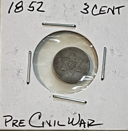 ✅ 1853 Three Cent Silver Piece Trime 3c Type 1 Ungraded Choice US Coin