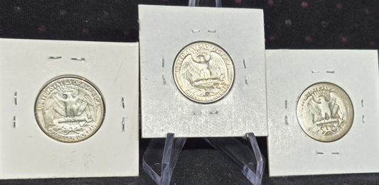 1932 P/D/S Washington SILVER Quarter 3 Coin Set First Year Of Series Key Dates