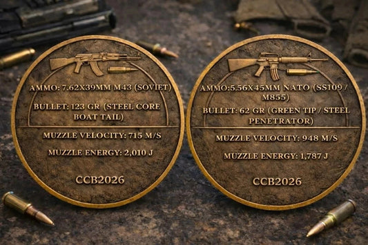 2026 Rifles of War AK-47 & M-16 2-Coin Set & Holder 1oz .999 Copper Colorized