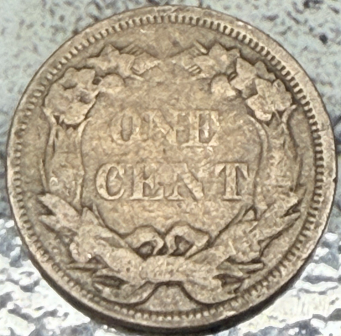 1858 Flying Eagle Cent - Environmental - AG at Best Last Year Copper Cent