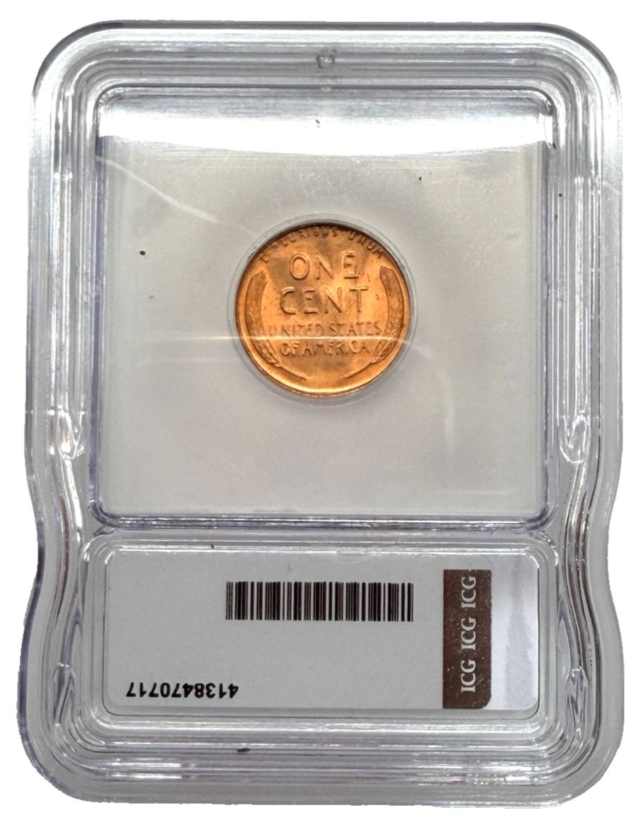 1942-D Brilliant Uncirculated Wheat Cent ICG MS65 Bright Red Shiny Copper Penny