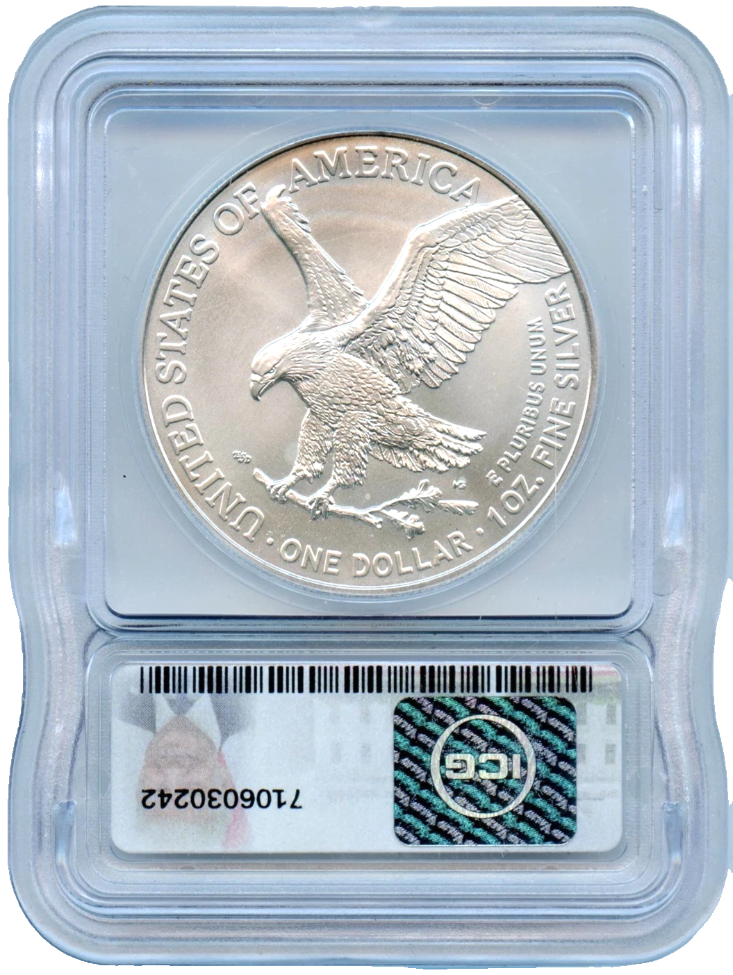 2021 Type 2 American Silver Eagle .999 ICG MS70 Donald Trump Stolen Election