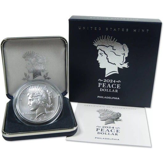 π₯ 2024 Peace Dollar Brilliant Uncirculated .999 Silver $1 Coin With OGP & COA