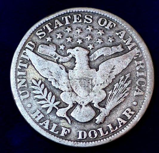 1898 Barber Head Silver Half Dollar 90% Silver Strong Classic VG Features 50C