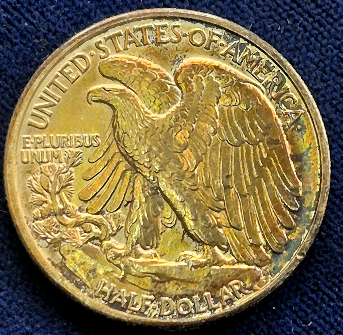 1940 Walking Liberty Half Dollar 90% Silver Crisp MS+ Features Iridescent Toning